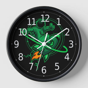 Astronaut auf einer Rakete um den Saturn-Artwork   Uhr