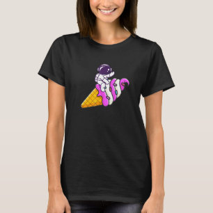 Astronaut auf Eiskremskone Sommerurlaub Eisbahn Cr T-Shirt