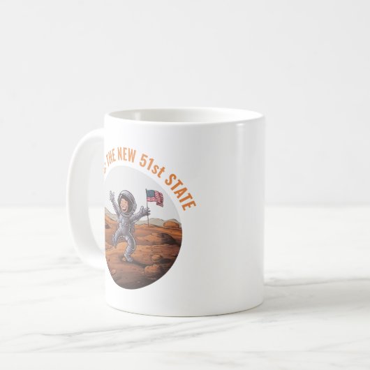 Astronaut auf Mars Kaffeetasse (Vorderseite Links)