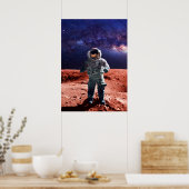 Astronaut auf Mars - Poster (Küche)