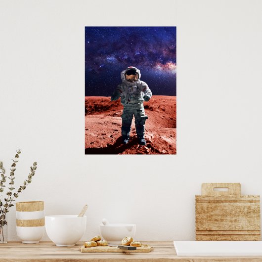 Astronaut auf Mars - Poster (Küche)