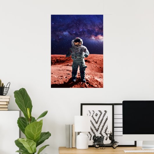 Astronaut auf Mars - Poster (Heimbüro)