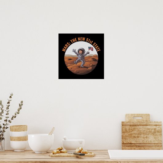 Astronaut auf Mars Poster (Küche)