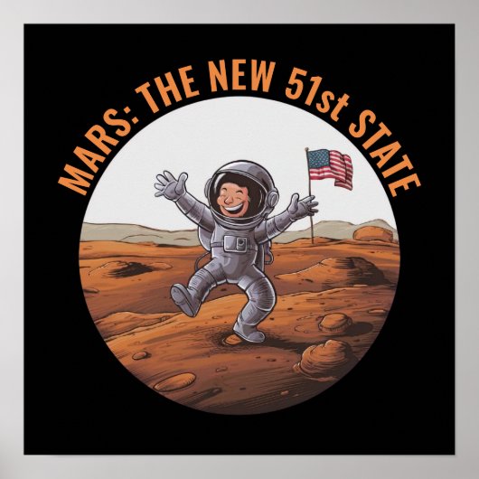 Astronaut auf Mars Poster (Vorne)