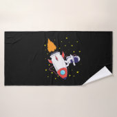 Astronaut auf Rakete Badehandtuch (Badehandtuch)