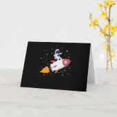 Astronaut auf Rakete Karte (Gelbe Blume)