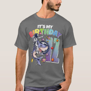 Astronaut auf Shark 12. Geburtstag Junge Mädchen 1 T-Shirt