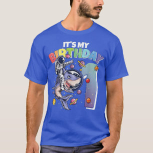 Astronaut auf Shark 1. Geburtstag Junge Mädchen 1 T-Shirt