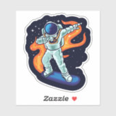 Astronaut auf Skateboard 4" Kiss Cut Vinyl Sticker (Blatt)