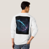 Astronaut auf Wal T-Shirt (Schwarz voll)