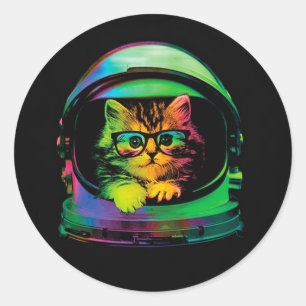 Astronaut aus lustigen Hipstern Runder Aufkleber