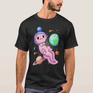 Astronaut Axolotl in Space Galaxy Planet Oute T-Shirt