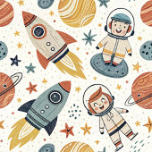 Astronaut Baby Blanket Rocket Gift for Little Boy Fleecedecke