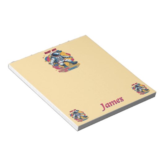 Astronaut Back-to-School "Future Genius in Orbit" Notizblock (angewinkelt)