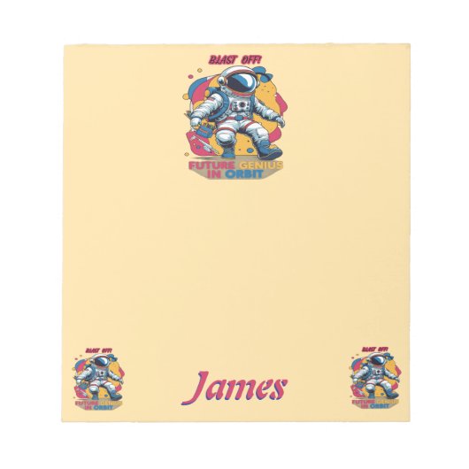 Astronaut Back-to-School "Future Genius in Orbit"  Notizblock (Vorderseite)