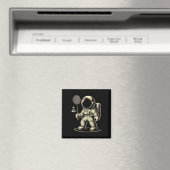 Astronaut Badminton Player Shuttle 2 Magnet (In Situ (Geschirrspüler))