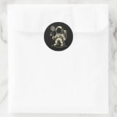 Astronaut Badminton Player Shuttle 2 Runder Aufkleber (Tasche)