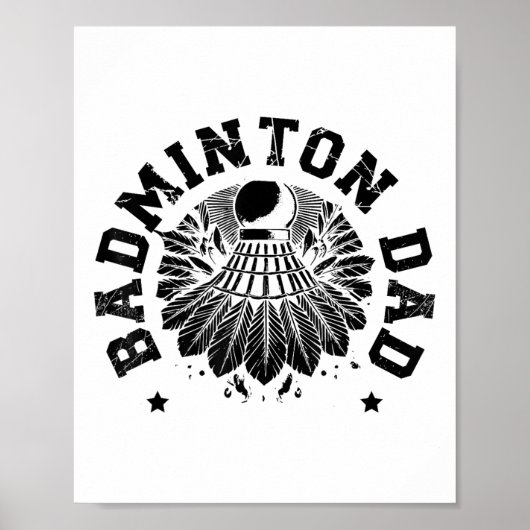 Astronaut Badminton Player Shuttle  Poster (Vorne)