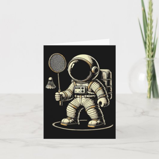 Astronaut Badminton Spieler Shuttle Karte (Vorderseite)
