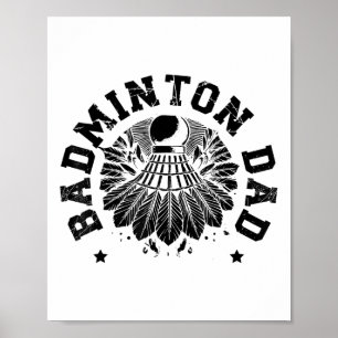 Astronaut Badminton Spieler Shuttle Poster