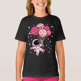 Astronaut Ballon Planeten Weltraum Galaxie Mädchen T-Shirt