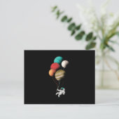 Astronaut-Ballons Postkarte (Stehend Vorderseite)