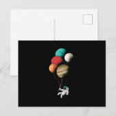 Astronaut-Ballons Postkarte (Vorne/Hinten)