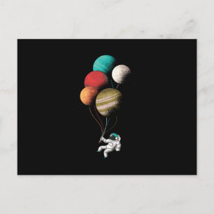 Astronaut-Ballons Postkarte