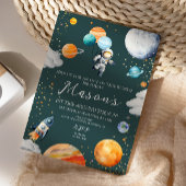 Astronaut Balloon Planets 1st Trip Around the Sun Einladung