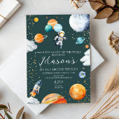 Astronaut Balloon Planets 1st Trip Around the Sun Einladung