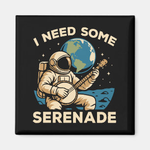 Astronaut Banjo Serenade Kosmischer Klang Magnet