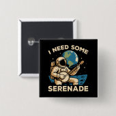 Astronaut Banjo Serenade Kosmischer Sound Button (Vorne & Hinten)