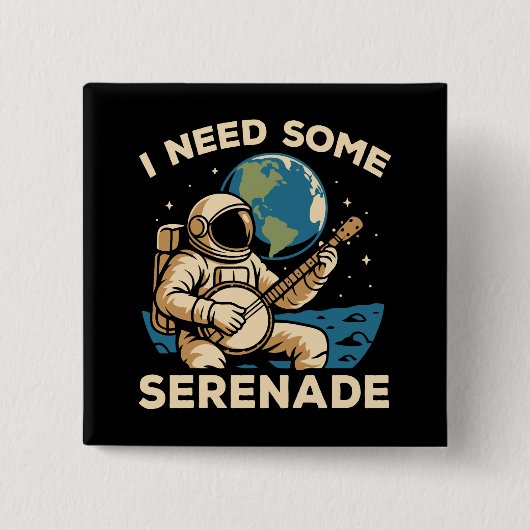 Astronaut Banjo Serenade Kosmischer Sound Button (Vorderseite)