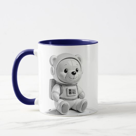Astronaut Bär Illustration Cute Grau Tasse (Links)