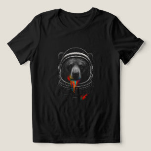 Astronaut Bär mit Neonfarbe tropft Kosmisches Tier Tri-Blend Shirt