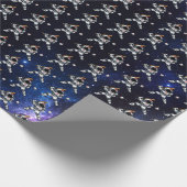 Astronaut Baseball Geschenkpapier (Ecke)