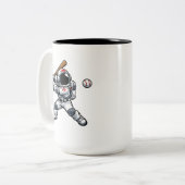 Astronaut Baseball Zweifarbige Tasse (Vorderseite Links)