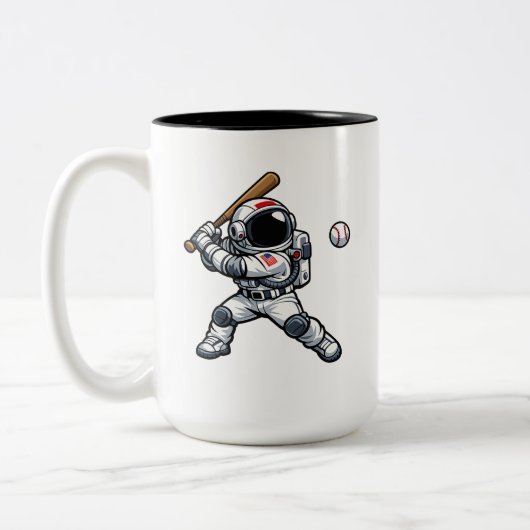 Astronaut Baseball Zweifarbige Tasse (Links)