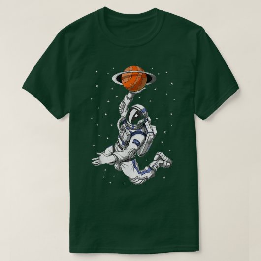 Astronaut Basketball im Weltraum spielen, Aktionsk T-Shirt (Design vorne)