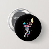 Astronaut Basketball-Planeten Weltraum _ Button (Vorne & Hinten)
