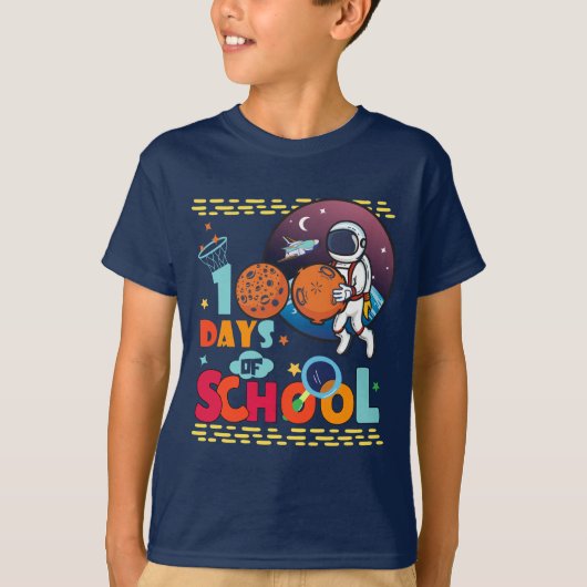 Astronaut Basketball spielen für Schule T-Shirt (Vorderseite)
