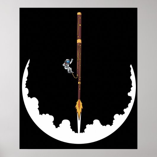 Astronaut Bassoonist Jazz Music Ohrts Bassoon Poster (Vorne)
