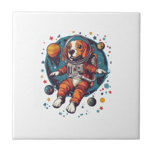 Astronaut Beagle � Weltraum-Erkundungshund Fliese