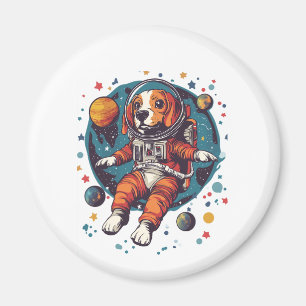 Astronaut Beagle � Weltraum-Erkundungshund Magnet