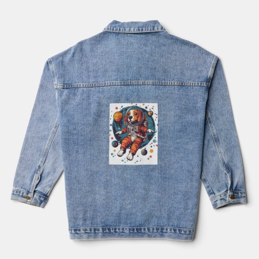 Astronaut-Beagle - WeltraumExplorer-Hund Jeansjacke (Rückseite)
