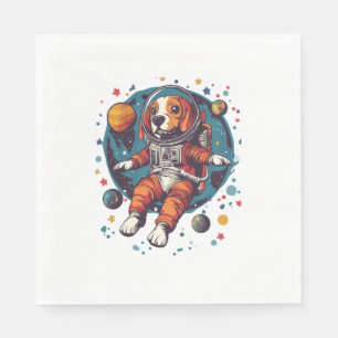 Astronaut-Beagle - WeltraumExplorer-Hund Serviette