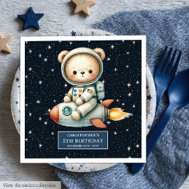 Astronaut Bear Napkins für Little Boy Birthday Serviette