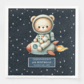 Astronaut Bear Napkins für Little Boy Birthday Serviette (Vorderseite)