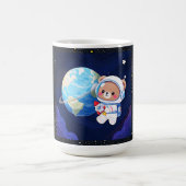 Astronaut Bear Orbiting Earth Kaffeetasse (Mittel)
