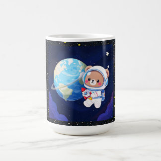 Astronaut Bear Orbiting Earth Kaffeetasse